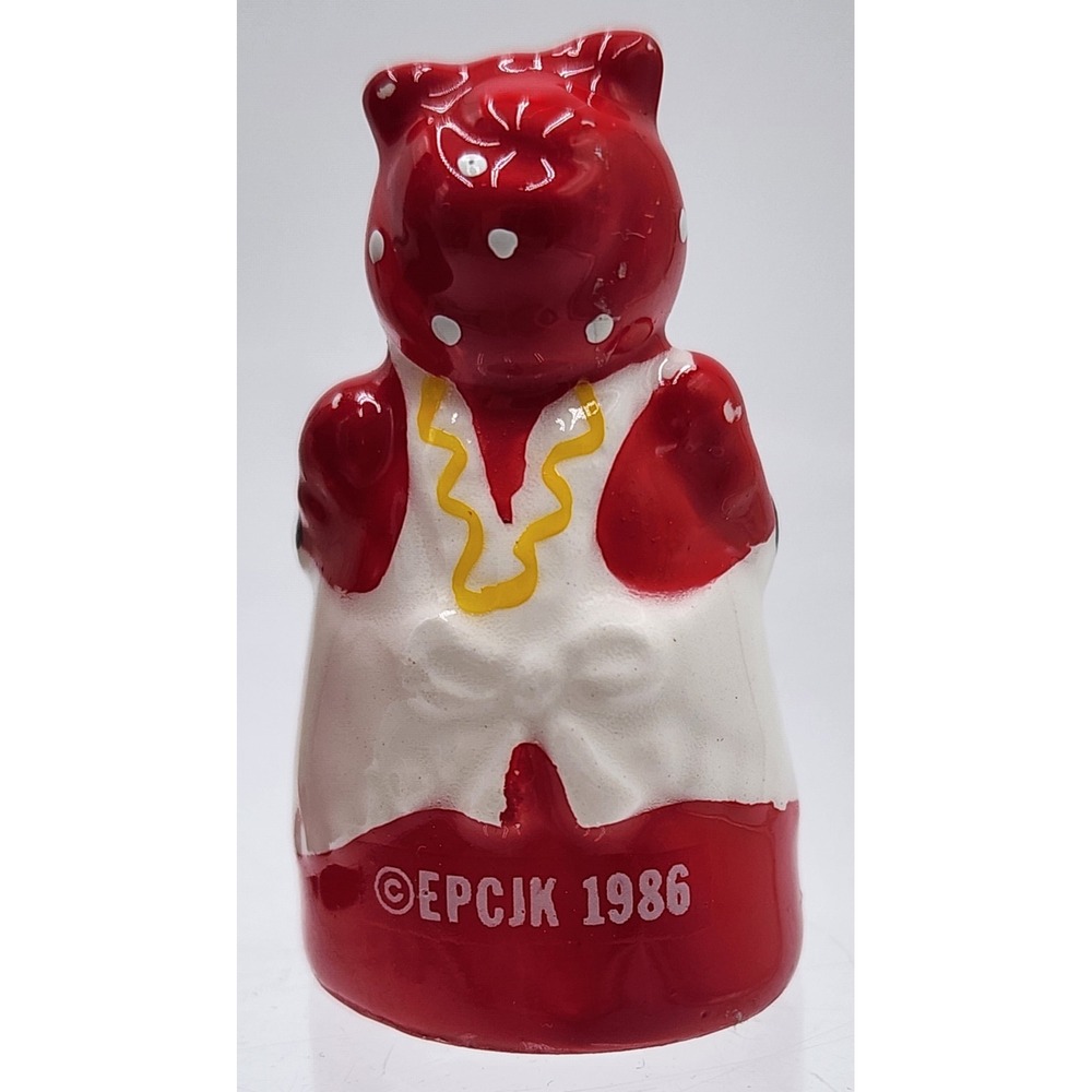 Vintage Americana Cast Iron Coin Banks & Sewing Thimble Red White Mississippi - Picture 8 of 12